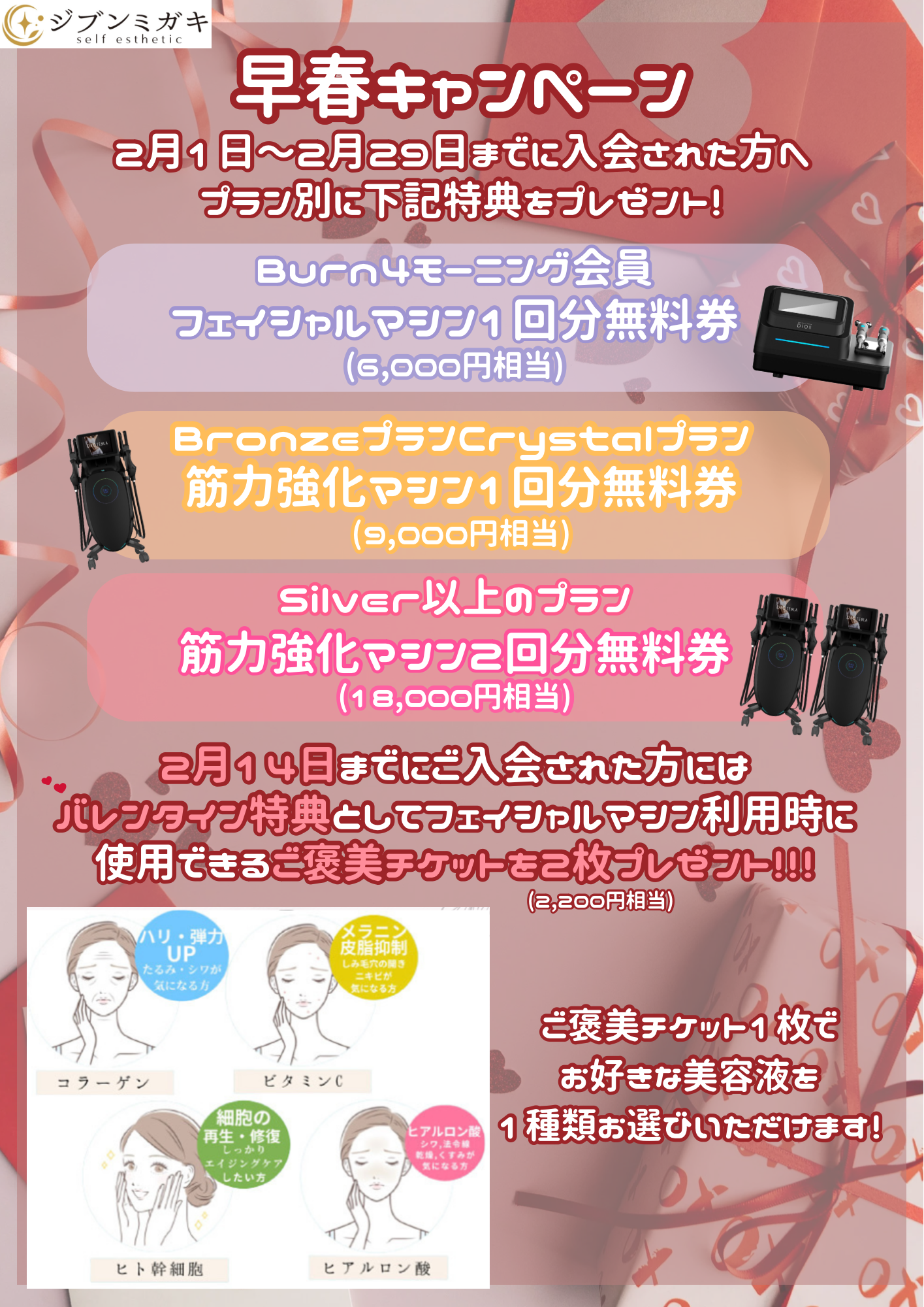 早春キャンペーン開催中！14日までに入会するとさらにお得なバレンタイン特典も♪