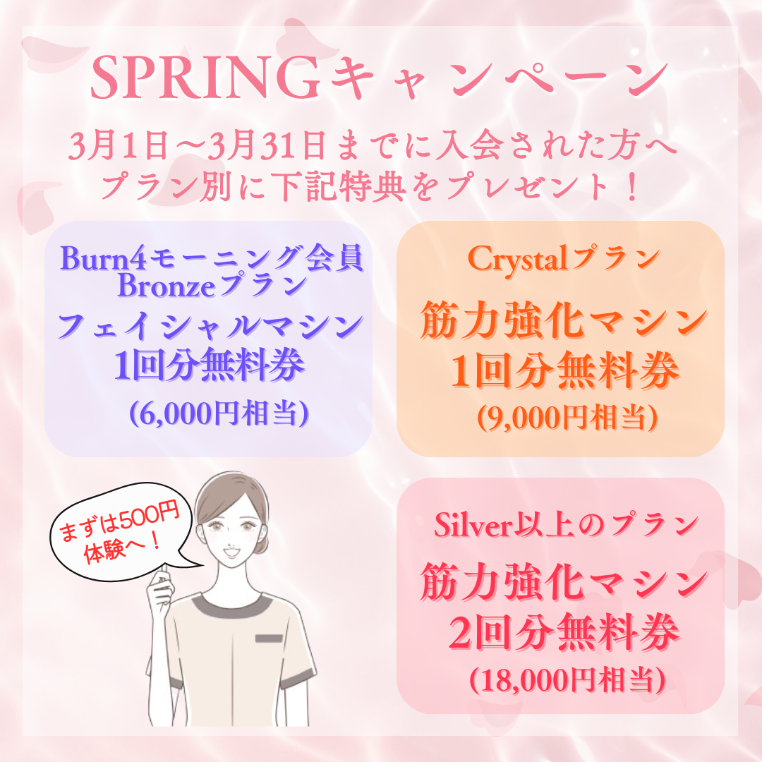 SPRINGキャンペーン開催中！！